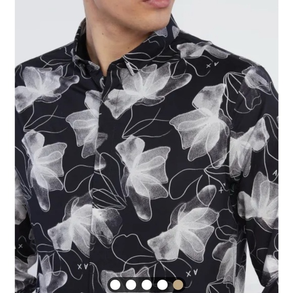 Armani Exchange Black and White Floral Dress Shirt - Picture 16 of 16